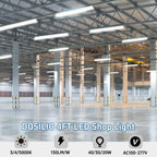 LED Linear Light Fixtures 4FT, 40/30/20W, 3CCT Selectable, 4Pack