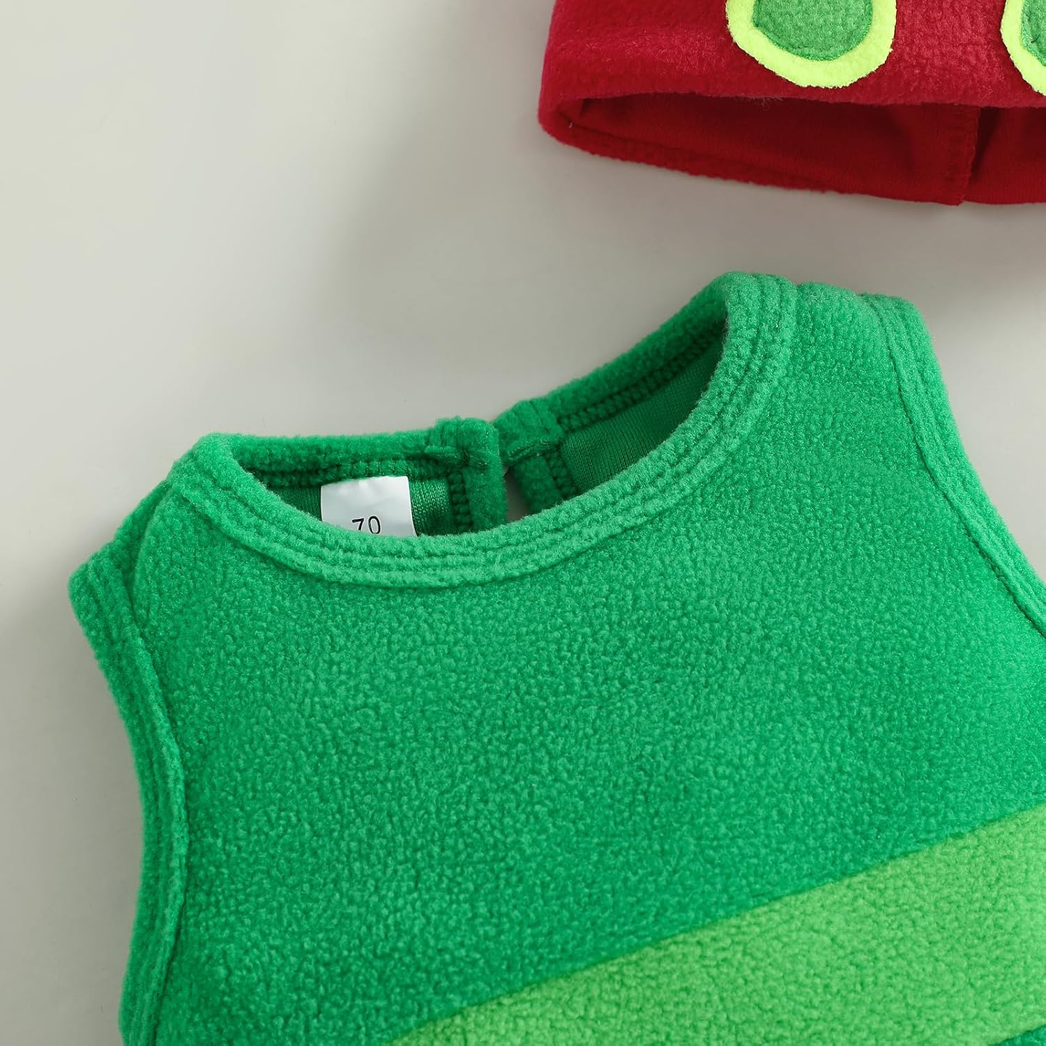 Infant Baby Boys Girls Halloween Hungry Caterpillar Costume Sleeveless Striped Fleece Bodysuit and Hat Outfit Set