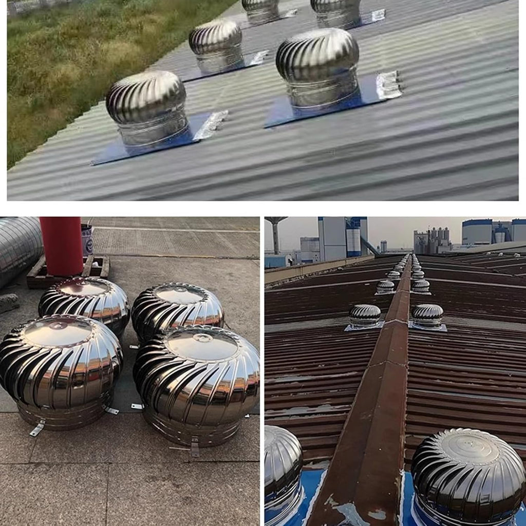 Roof Ventilator, Stainless Steel Powerless roof Ventilator for House Factory, Fireplace Chimney Cap(200mm)