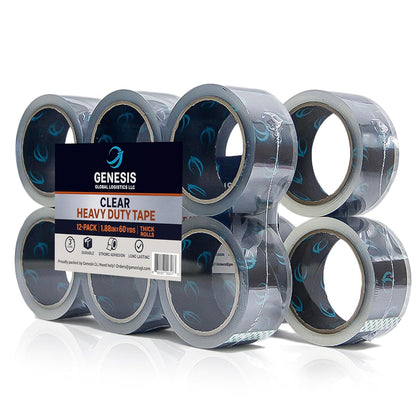 Clear Packing Tape, 12 Rolls Heavy Duty Packaging Tape for Shipping Packaging Moving Sealing, Thicker Clear Packing
