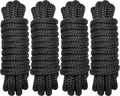 1/2" x 8' Boat Fender Lines (4-Pack) - Double Braided Nylon Dock Lines for Boats - Marine Grade Fender Ropes with 10"