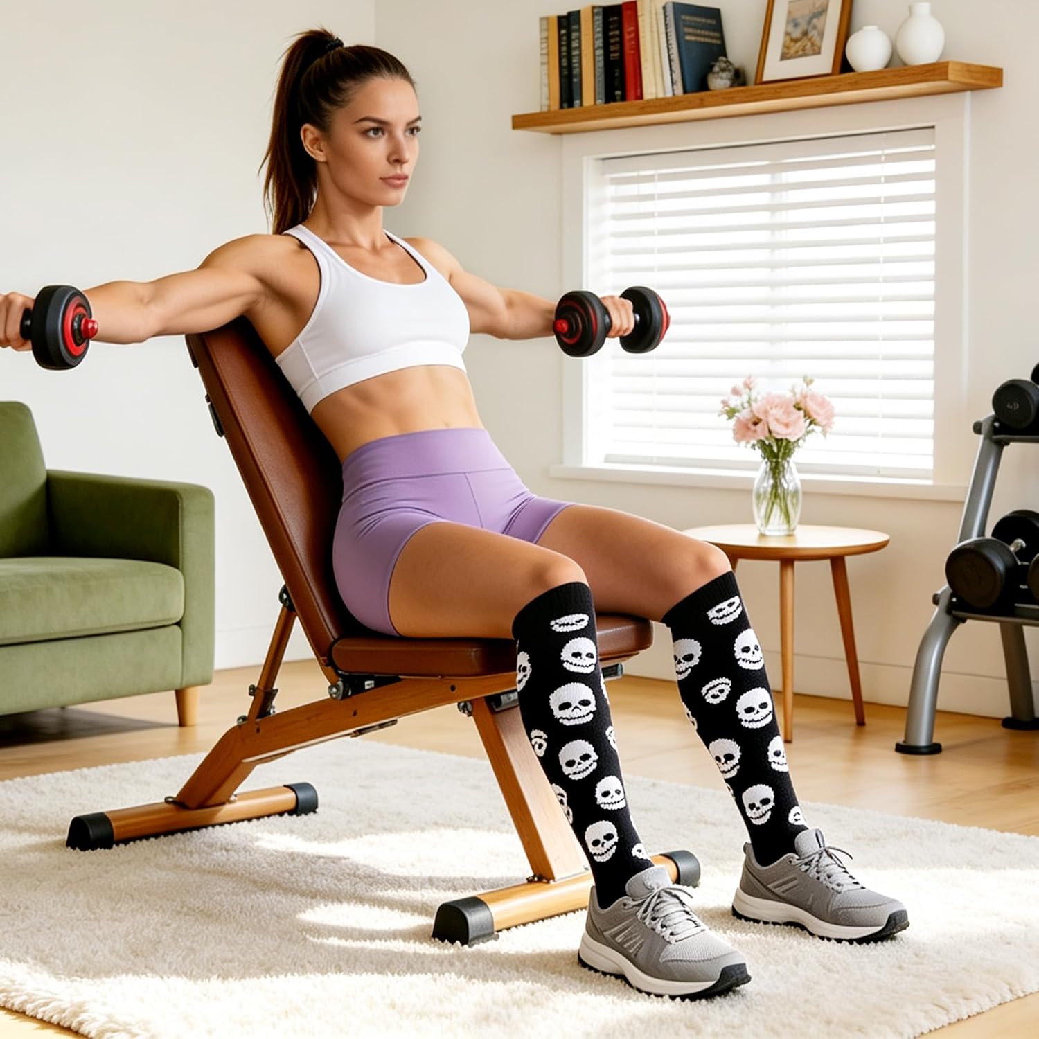 4 Pairs Compression Socks for Women Men 20-30 mmHg Knee High Support Socks