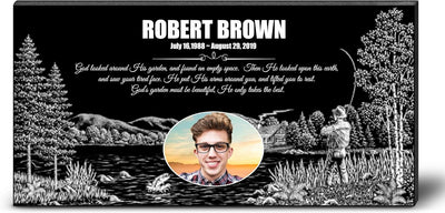 Granite Memorial Plaques for Outdoors, Headstones for Graves, Bereavement Garden Stones, Tombstone Marker, Grave