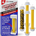Fly Stick Sticky Fly Traps for Indoors Outdoor 4pk. Non-Toxic Super Sticky Hanging Flies Catcher Paper Tape Strips