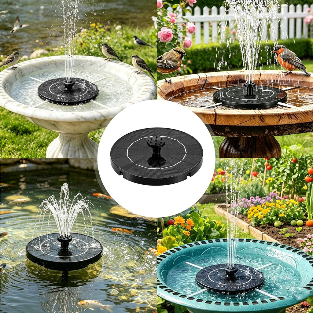 3.5W Solar Powered Water Fountain for Bird Bath Water Pump with 6 Nozzles
