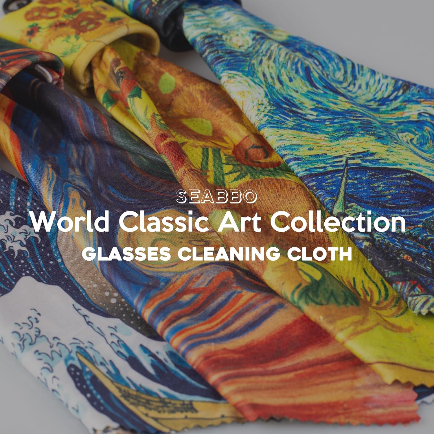 Glasses Cleaning Cloth,Microfiber Eyeglass Cleaner Art Design Keychain 4PCS | Double-Sided Microfiber Cleaning Cloths
