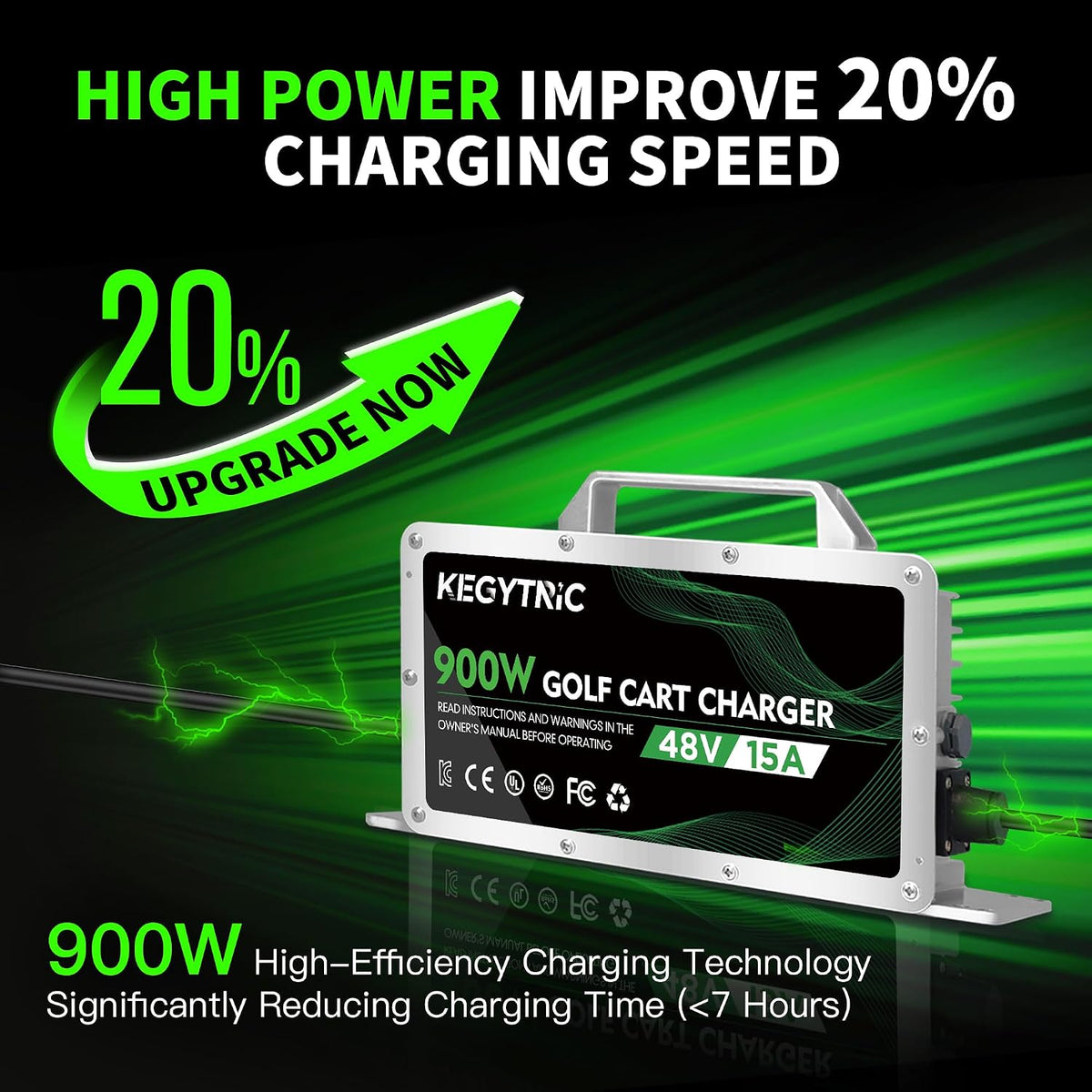 48 Volt 15Amp Golf Cart Battery Charger for EZGO RXV TXT for Cushman Hauler