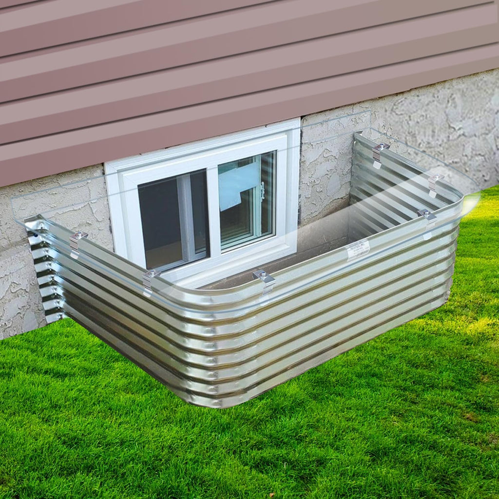 54" x 38" Window Well Covers Outside, Polycarbonate Basement Window Well Cover, Waterproof/Protects Against
