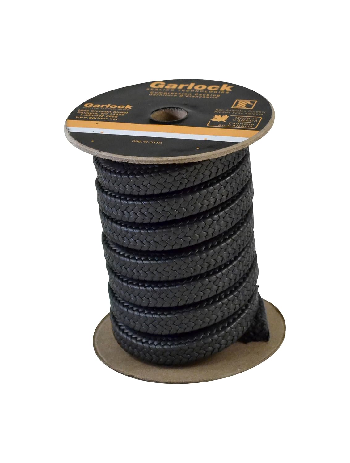 Garlock 41606-FT32-25 Graphite Impregnated Expanded PTFE with Silicone Lubricant Style PACKMASTER 6 Pump Packing, 25' Length, 1/2" Thickness, Square