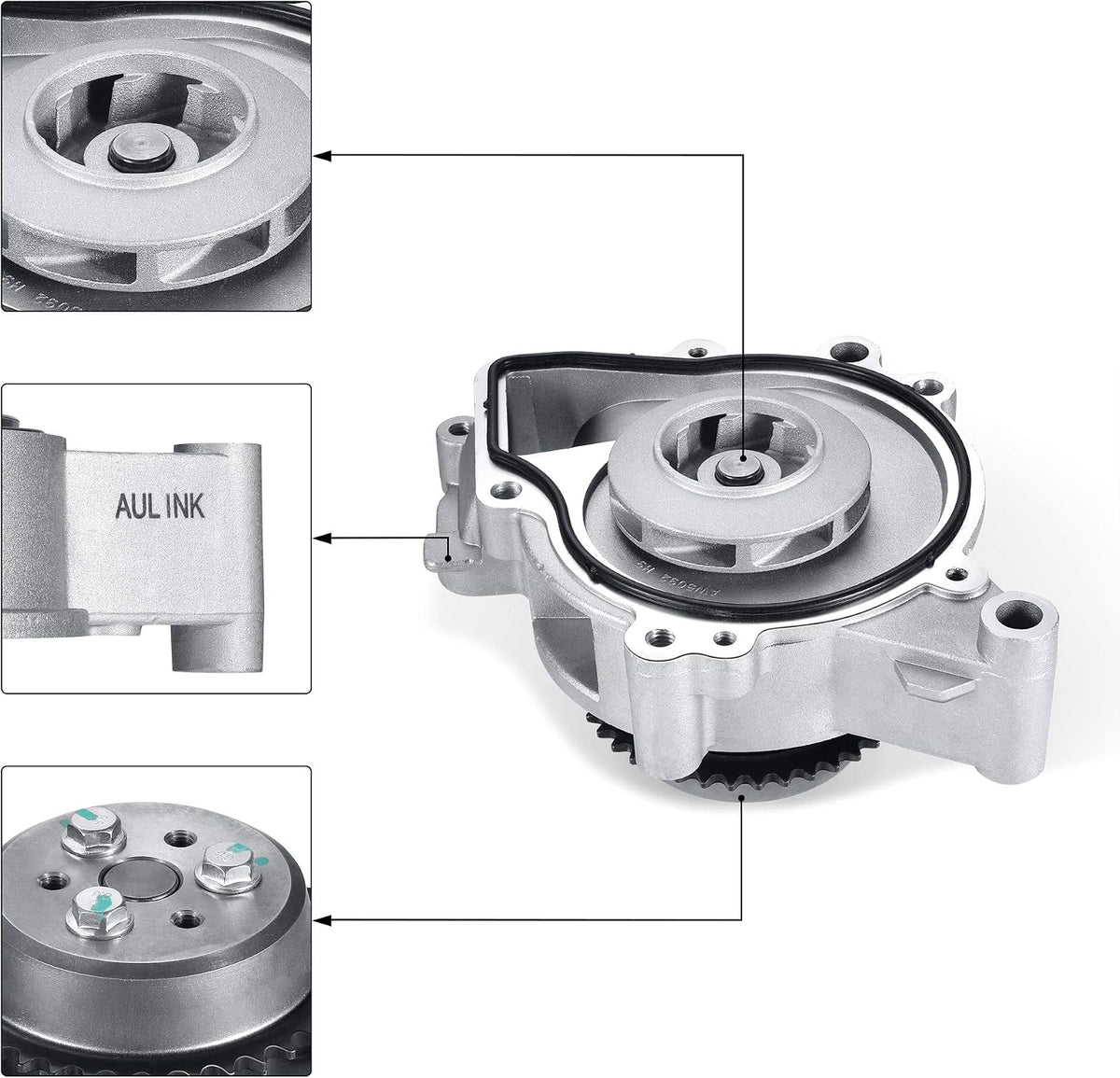 AULINK Water Pump w/Sprocket Retainer 2.0 2.2L 2.4L For Buick Lacrosse