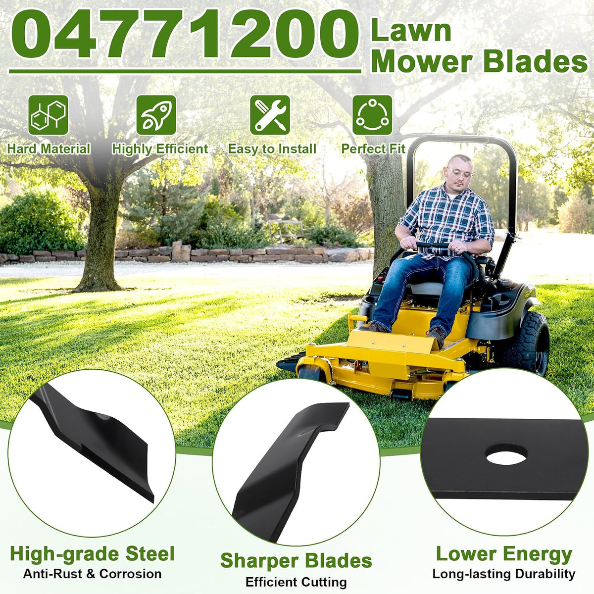 04771200 Lawn Mower Blades Fit for ARIENS/Gravely 52" Deck Zero Turn Mowers
