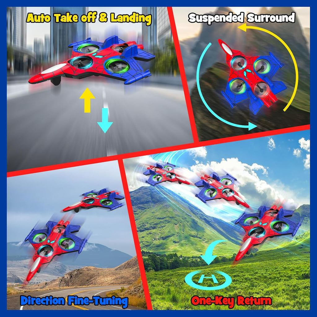 Foam Remote Control Airplanes for Kids Age 8 9 10 11 12 +, Spider Mini Drone for Kids, RC Airplane Fighter Jet with
