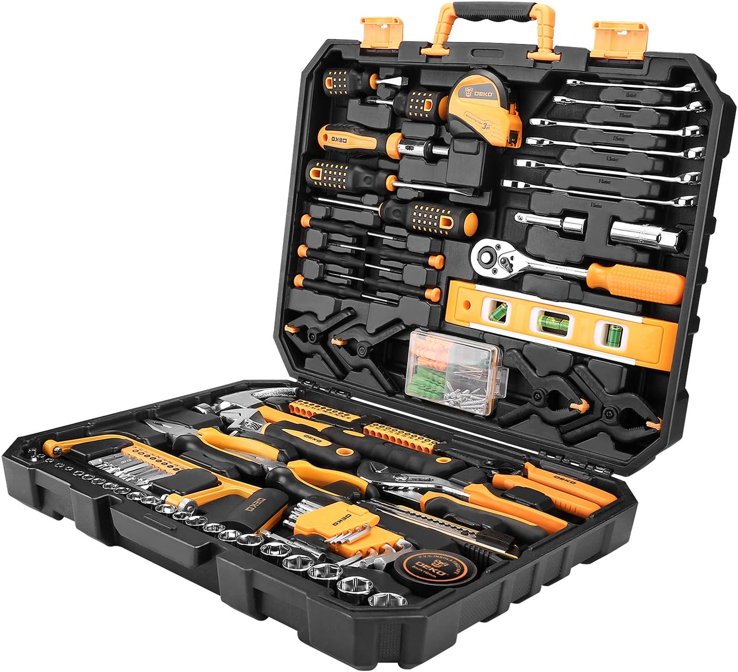 228 Piece Socket Wrench Auto Repair Tool Combination Package Mixed Tool Set Hand Tool Kit with Plastic Toolbox