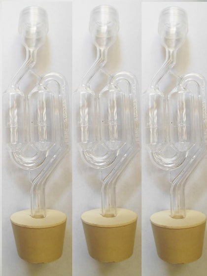 4602x3.4616x3 3ct. - S-Shape Airlock with #6.5 Stopper - Set of 3 (Bubble Airlock)