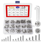 150Pcs 304 Stainless Steel Flat Head Torx Security Machine Screws Tamper Resistant Screw Assortment Set, M3 M4 M5