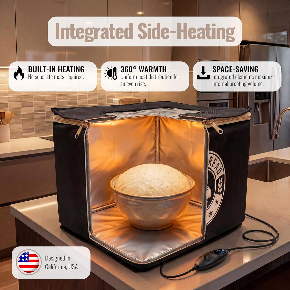 Proofer | Sourdough Proofing Box | Thermostat Control | Collapsible Bread Proofer for Dough Fermentation | USA Brand