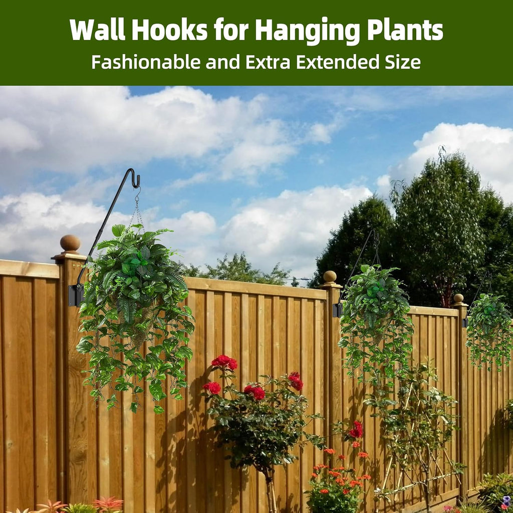 Deck Hook Wall Mount, Heavy Duty Metal Plant Hanger 360° Rotating