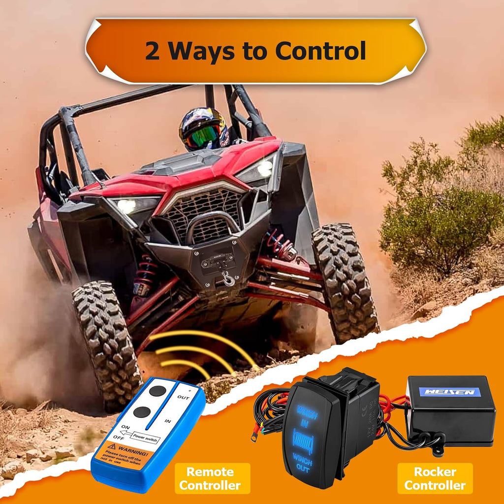 4500lb 12V Electric Winch Kit Fit for Polaris RZR PRO XP 4 2020-2026