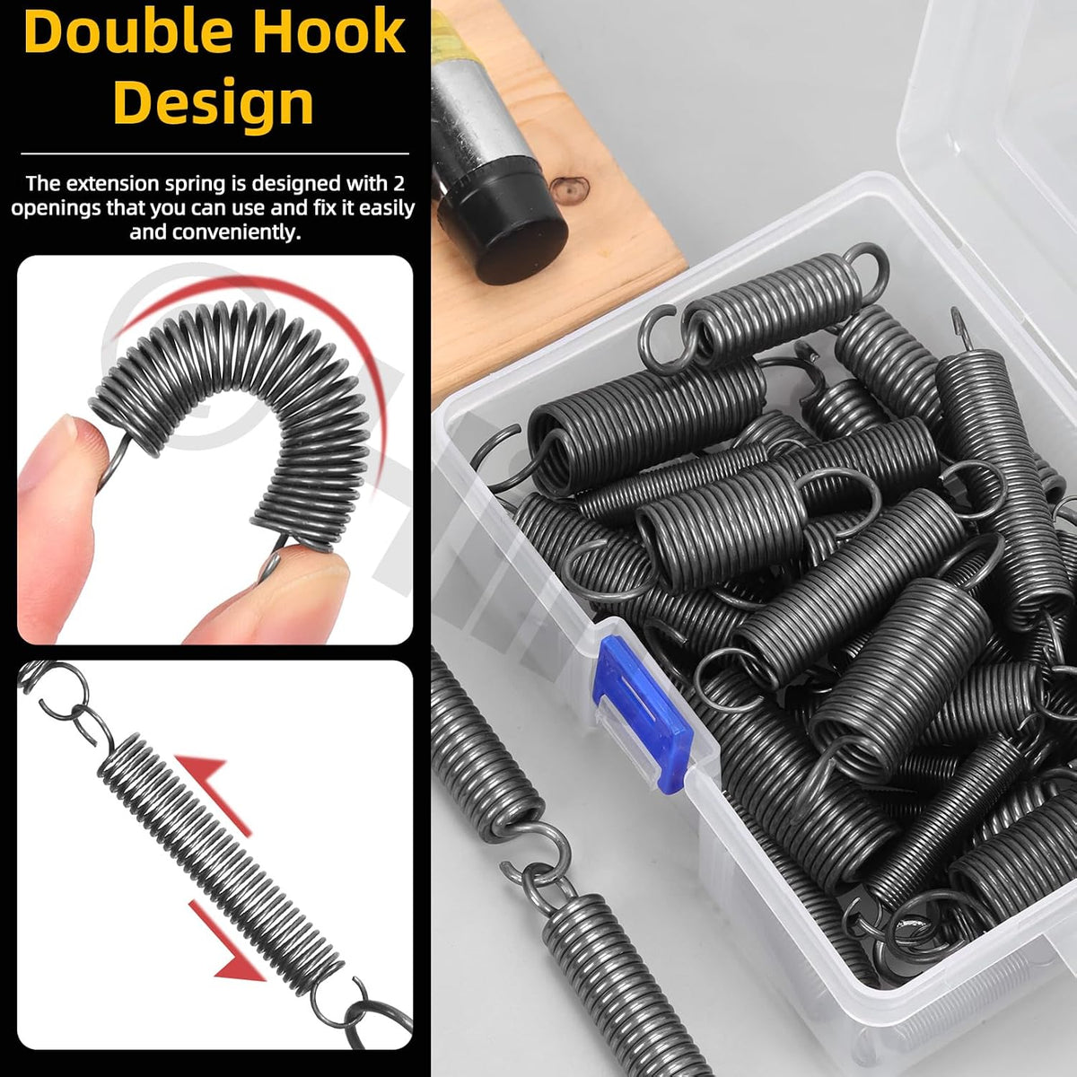 36Pcs Extension Spring Assortment Kit 12 Sizes Extension Spring Carbon Steel Small Springs Extended Spring