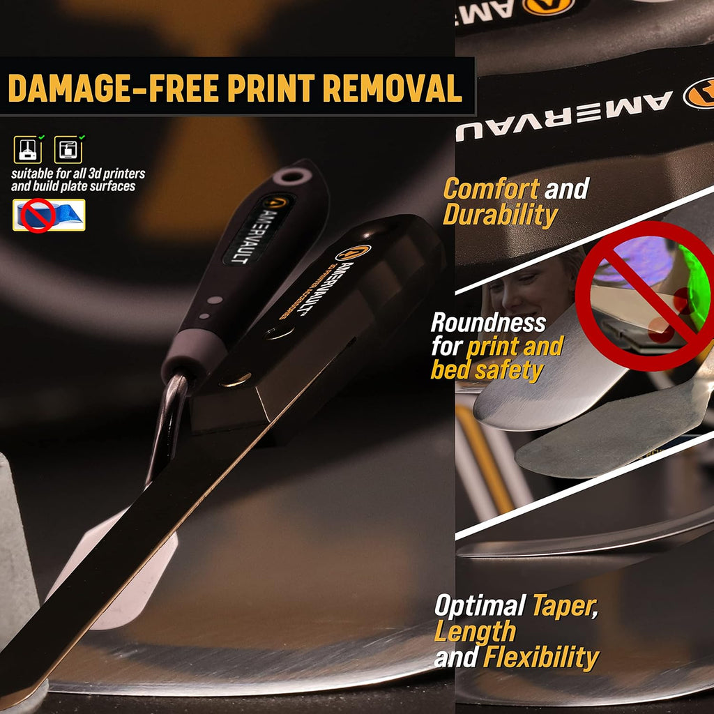 Premium 3D Print Removal Tool Kit - Durable 3D Printer Tools with Sturdy Comfort Grips, Sharp and Hardened Blades for