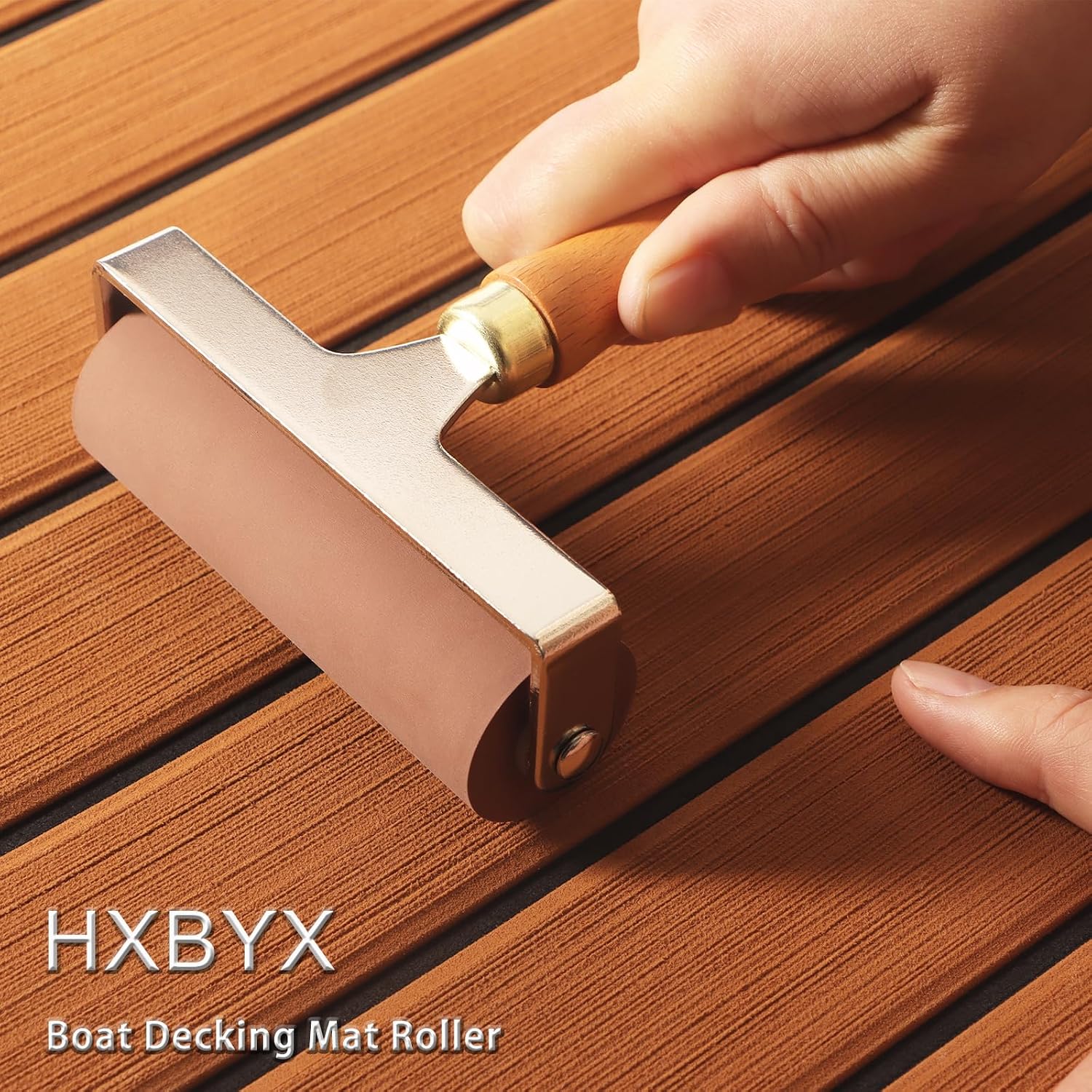 Brayer Floor Roller Vinyl Roller Rubber Roller Glue Laminate Roller,Anti Skid Tape Construction Tools for Boat