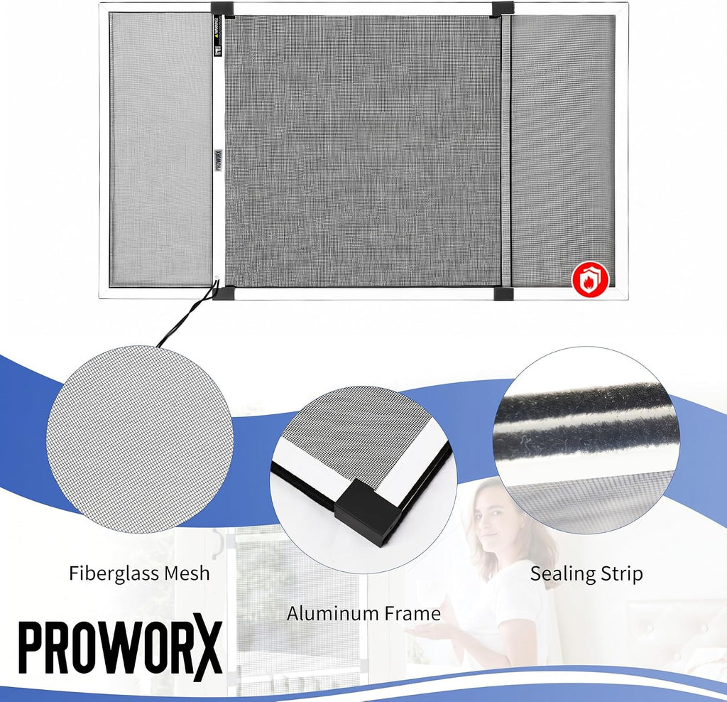 2‑Way Adjustable Window Screens Expandable, 2 Pack 10"H x 19"-36"W