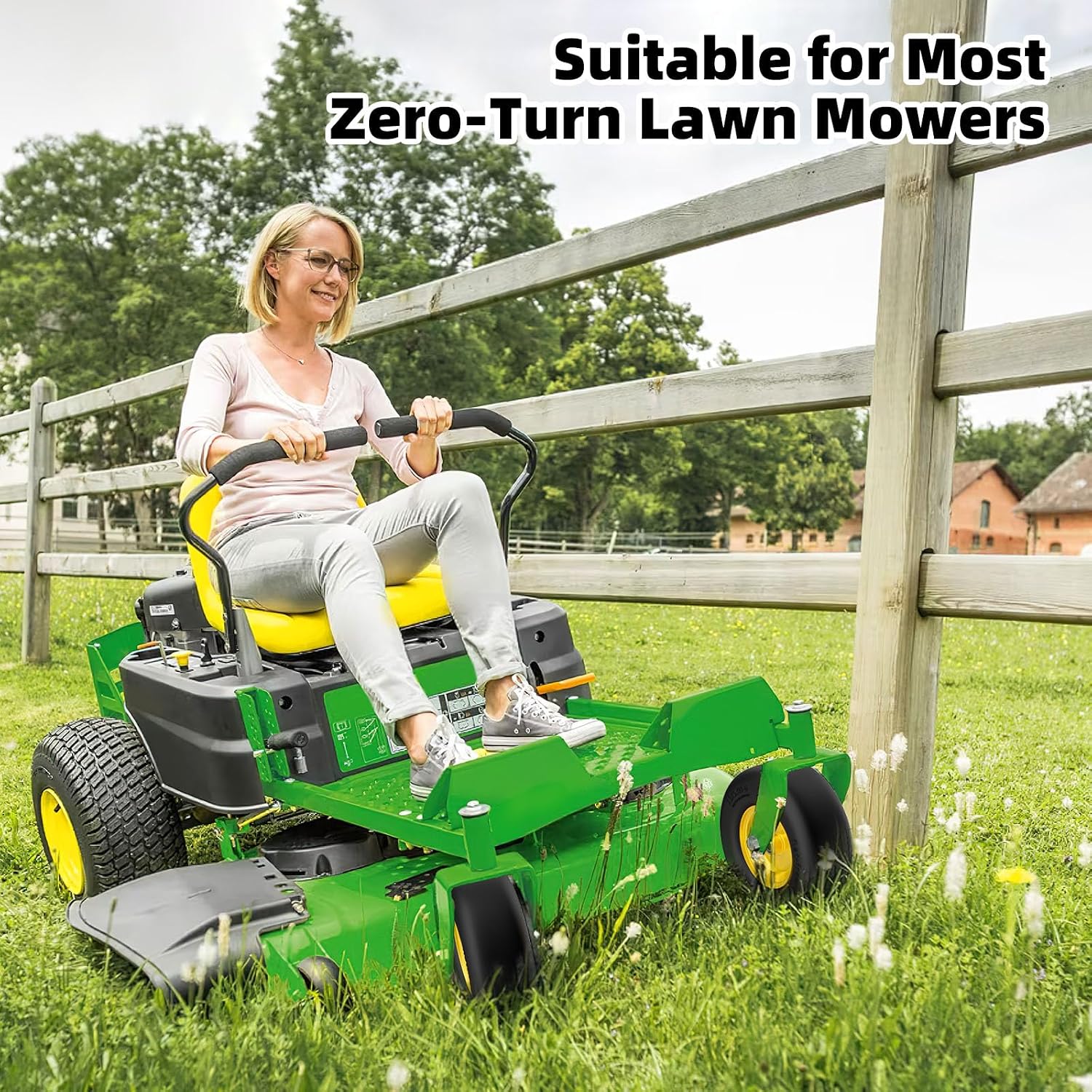 13x5.00-6 Flat Free Lawn Mower Tires and Wheel, for Zero Turn Mower | Universal 3/4", 5/8", 1/2" Bearings, 500 lbs