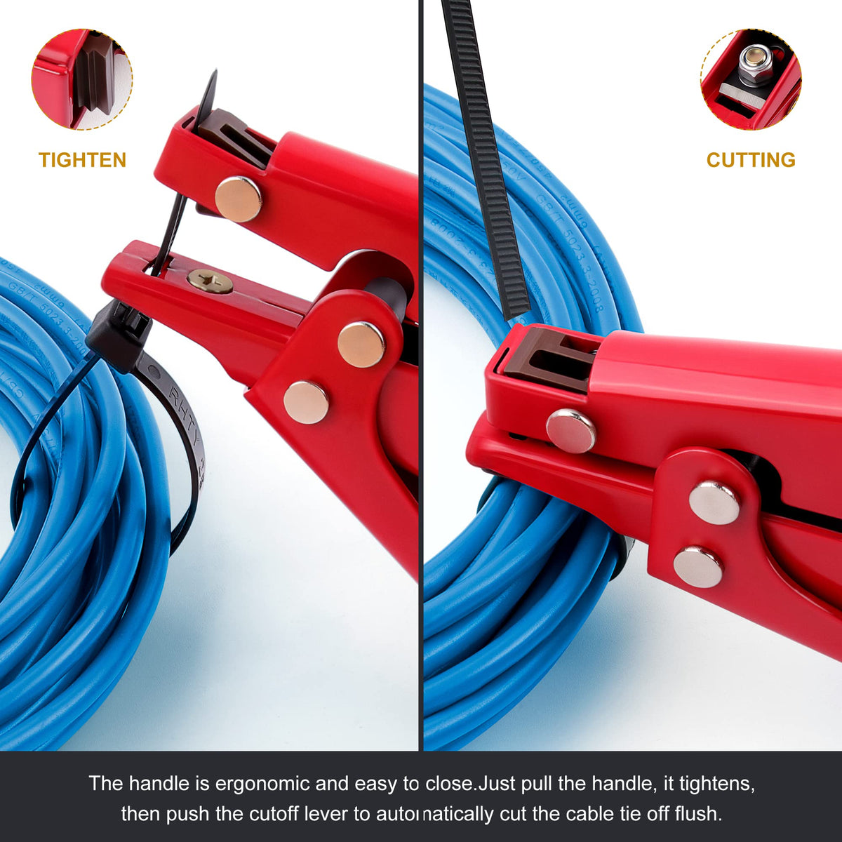 Knoweasy Cable Tie Tool for Ties up to 0.37 Inches, for Cable Management