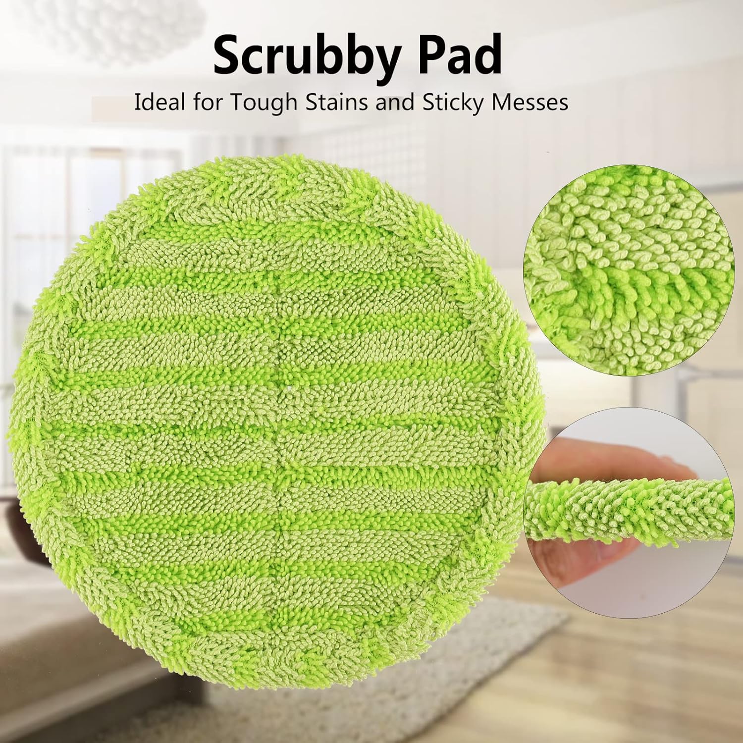 Electric Mop Pads, 6.3in Spin Mop Pads for Most Cordless Electric Spin Mop, Round Mop Replacement Pads for Floor