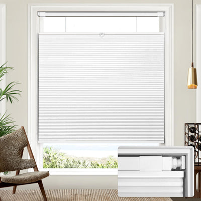 No Drill TDBU Cellular Shades, 21.5" W x 64" H, White