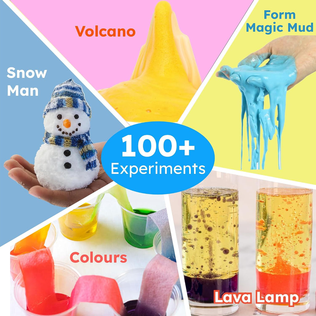 100+ Experiments Girls Science Kit for Kids Age 5-7 6-8 | Slime & Volcano Science Experiments Projects | Educational