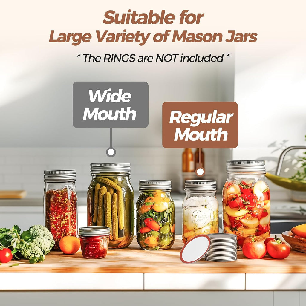 Regular Mouth Mason Jar Lids 72 Pack