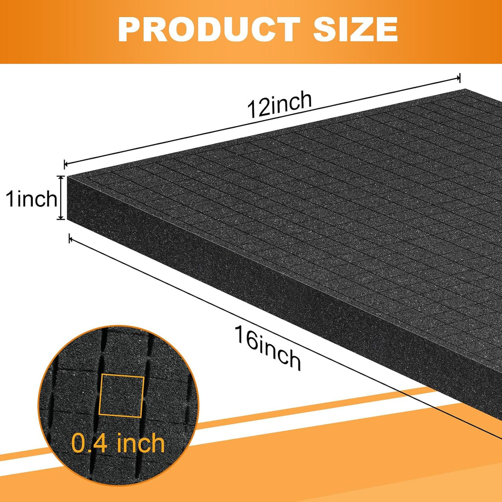 4 Pcs 16" x 12" x 1" Pick-and-Pluck Foam Padding Sheets