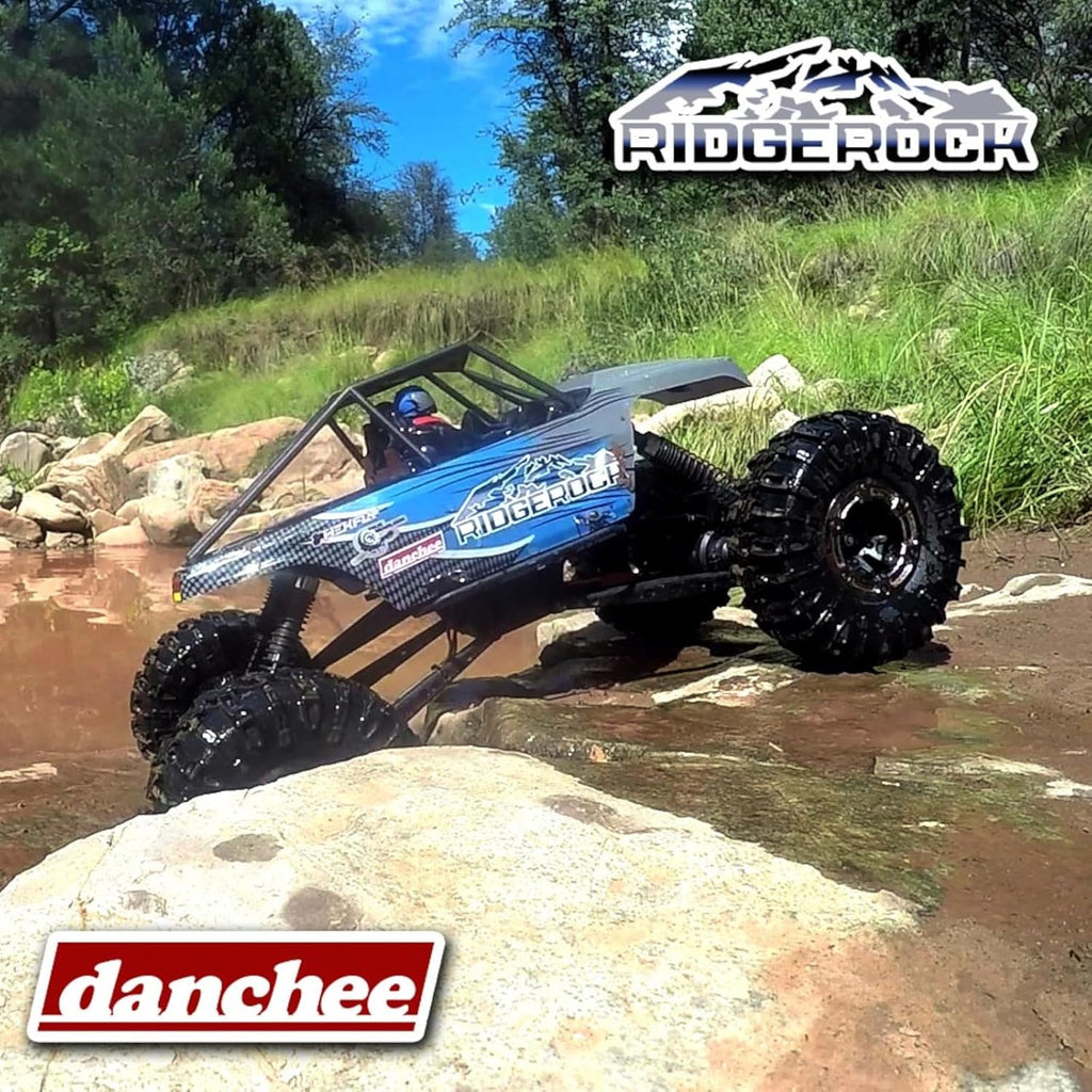 Danchee Ridgerock 1/10 Scale 4WD Electric RC Rock Crawler – RC Truck RTR with 2.4GHz Radio, Dual Motors, 4-Wheel