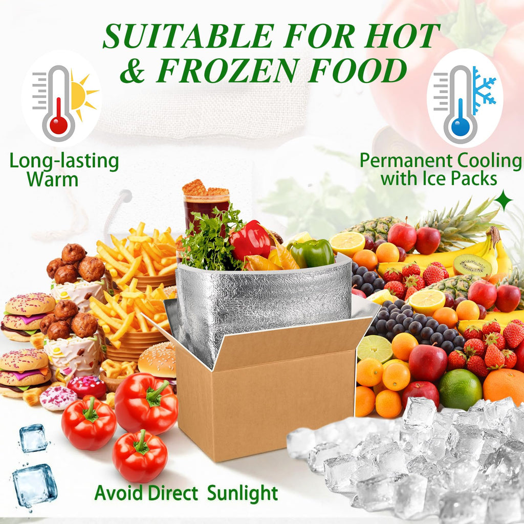 4 Pack Insulated Shipping Boxes for Frozen Food with Ice Packs, S