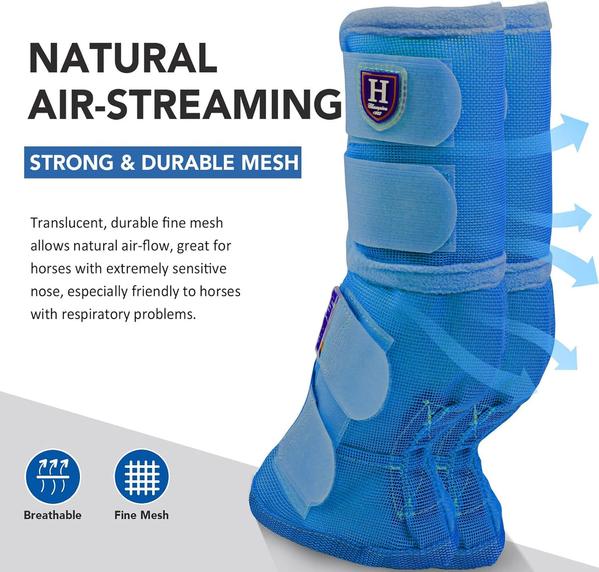 Horse Fly Boots Perfect Contoured Fit Leg Guards Dense Mesh Boots with Ventilated Comfort Reliable Protection from