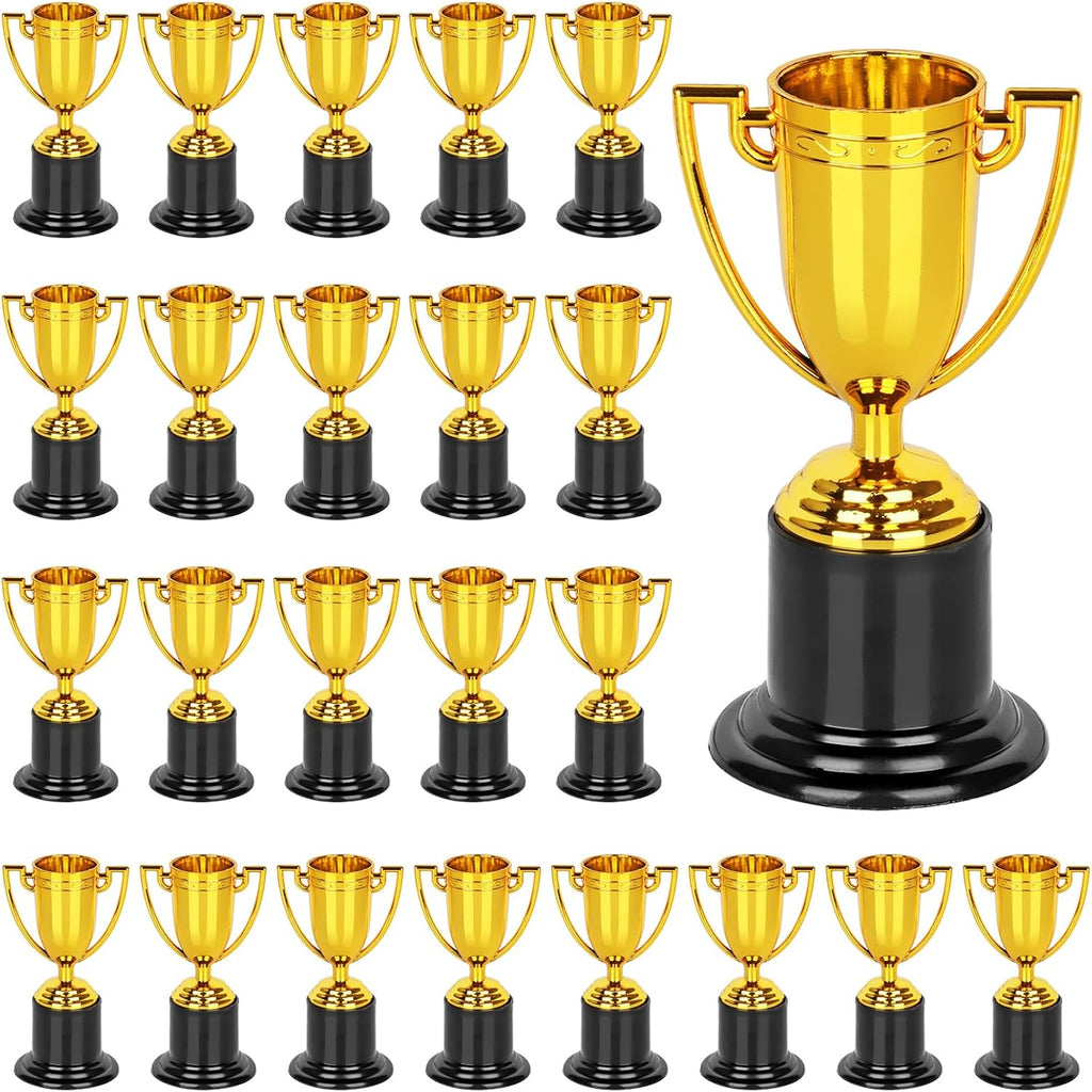 Mini Trophies, 24PCS Gold Trophy Award, Plastic Trophies 4 Inch Trophy Cups | Award Trophies for Party Favors, Props