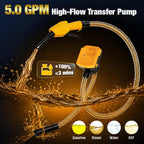 BuffVorce 5GPM Cordless Fuel Transfer Pump, Auto-Stop & Hand Trigger Nozzle