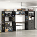 129"L Modular Garage Storage Cabinet with Workbench, Black