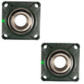 HQRP 2-Pack UCF211-32 Pillow Block Bearing 2-inch Bore, 4-Bolt Flange Mounted, Solid Base, Self-Alignment, Square