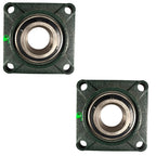 HQRP 2-Pack UCF211-32 Pillow Block Bearing 2-inch Bore, 4-Bolt Flange Mounted, Solid Base, Self-Alignment, Square