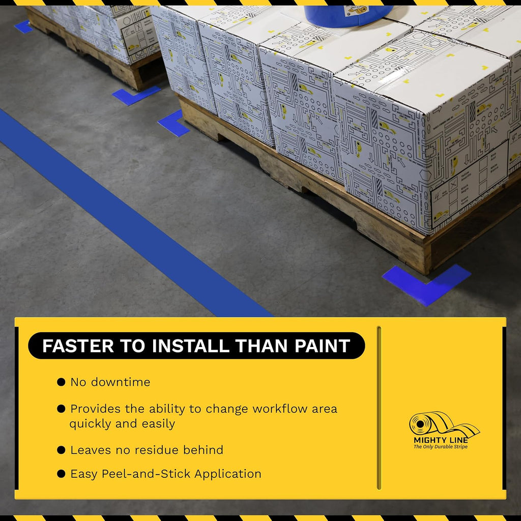 5S Floor Marking Industrial Tape, 4", 100' Roll, Blue Color