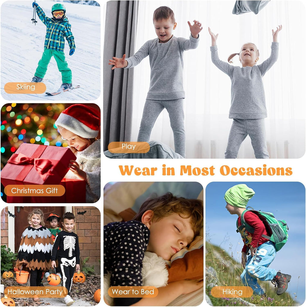 Toddler Thermal Underwear Set for Kids Long Johns for Boys Girls 2-6T | Soft Fleece Lined Winter Base Layer Long