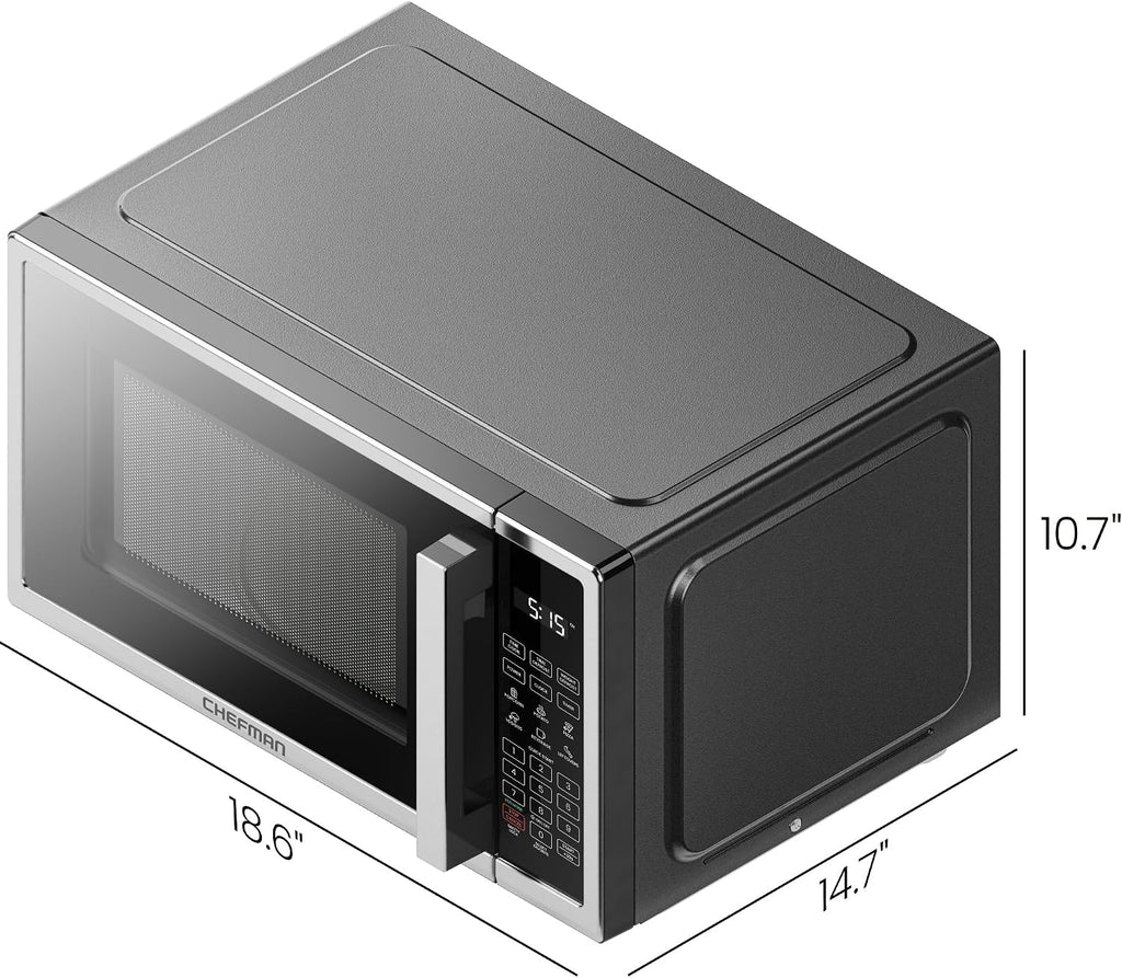 Countertop Microwave Oven 0.9 Cu. Ft. Digital Stainless Steel Microwave 900 Watt with 6 Presets, Eco Mode, Mute