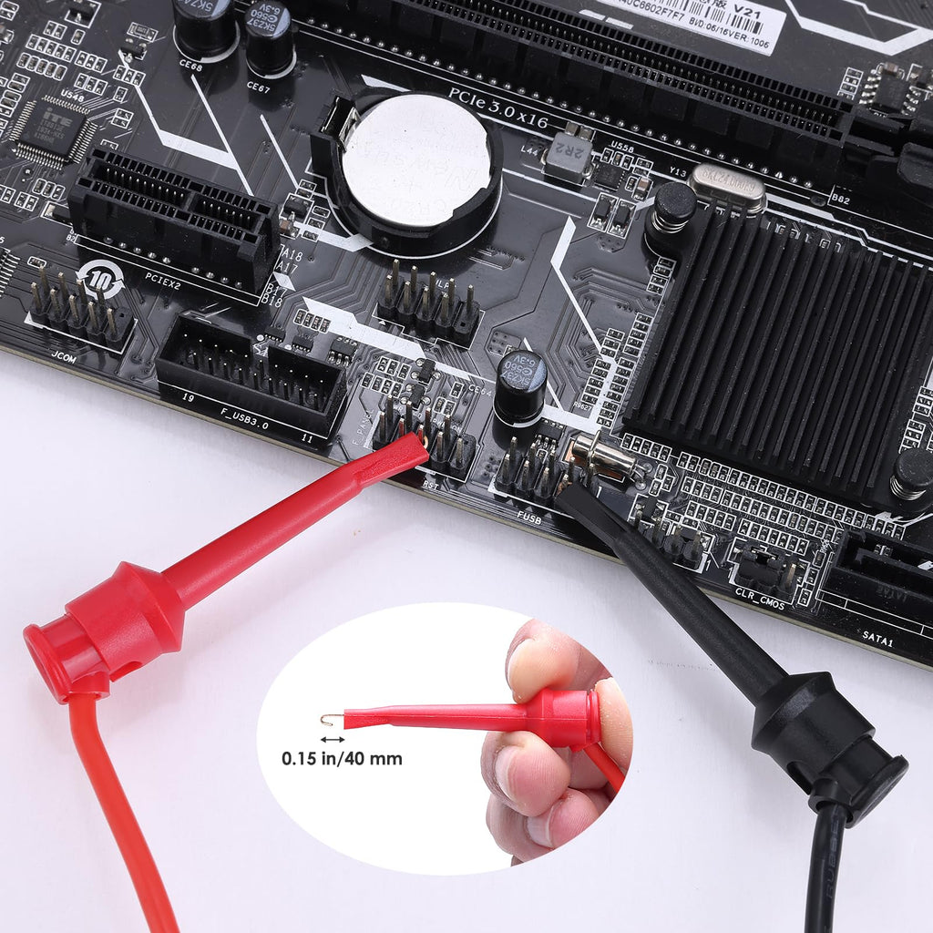 EDGELEC 28 Pcs Multimeter Test Leads Kit with Replaceable Gold-Plated Multimeter Probes, Alligator Clips, Test Hooks,Back Probe Pins with Tool Bag