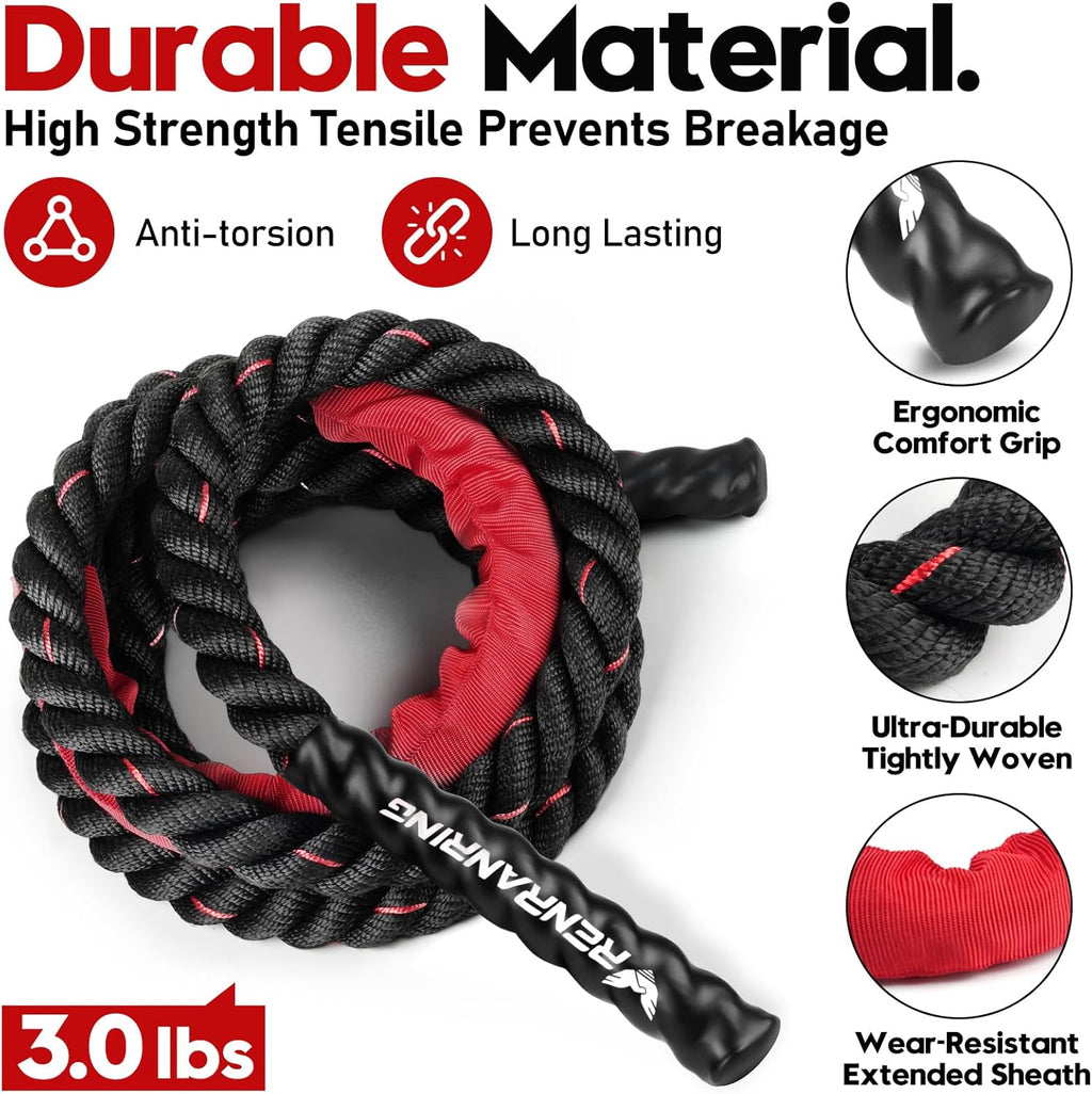 Weighted Jump Rope for Men and Women, 3lb 4lb 5lb Adult Heavy Skipping Rope, Jumprope for Fitness,Workout Equipment