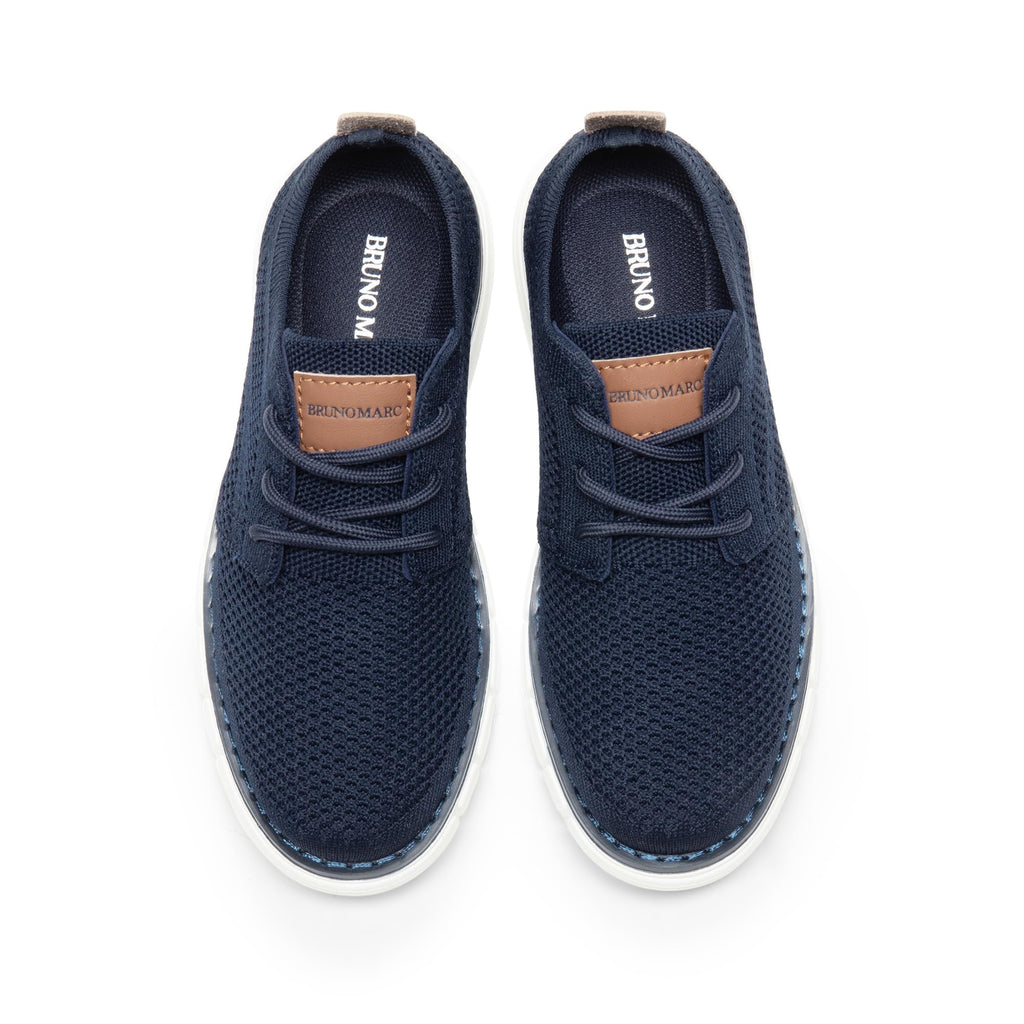 Boy's Mesh Dress Sneakers Oxfords,Navy,6 Big Kid
