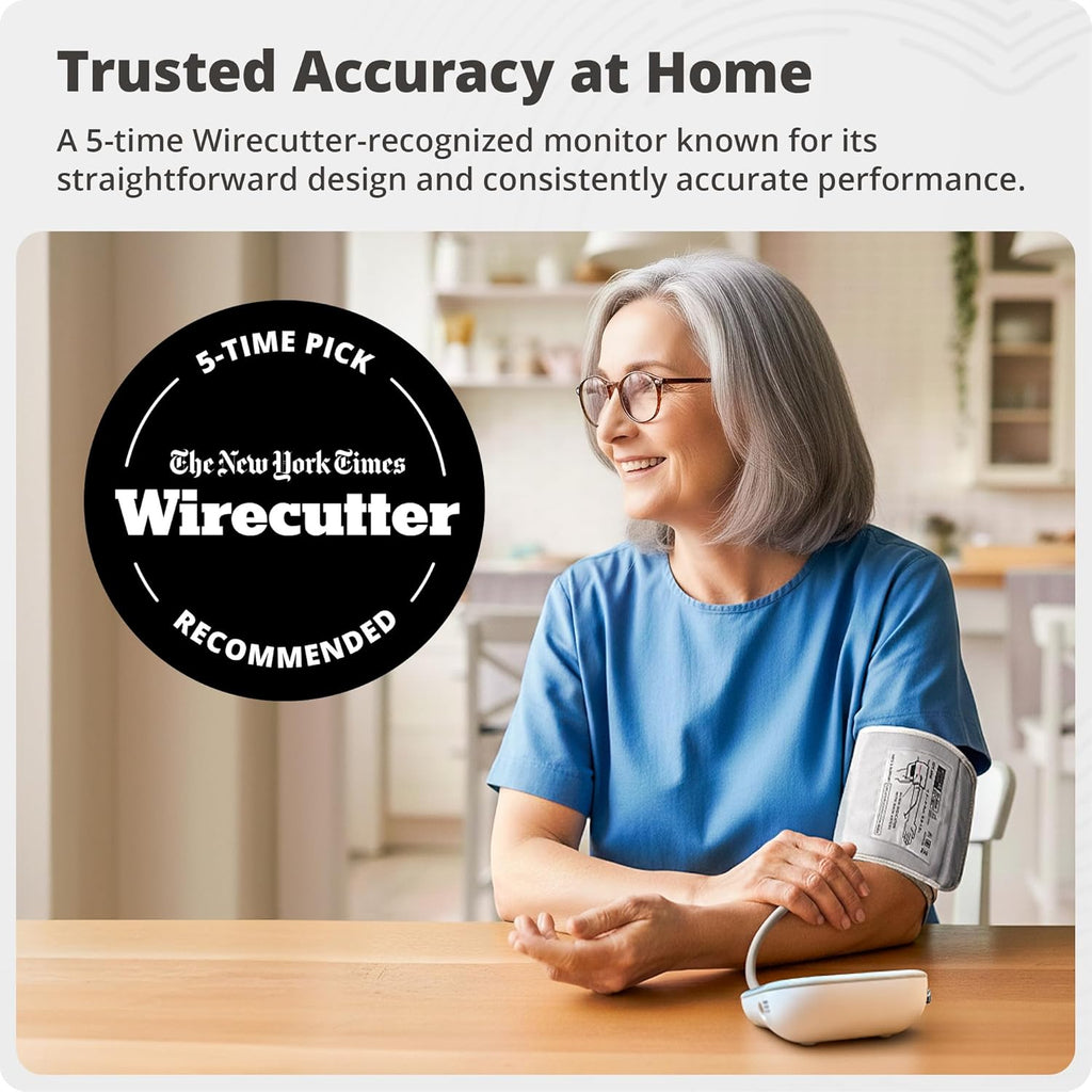 Upper Arm Blood Pressure Monitor for Home Use – Automatic One-Touch BP Machine, Wide-Range Cuff (8.7”–16.5”), Large