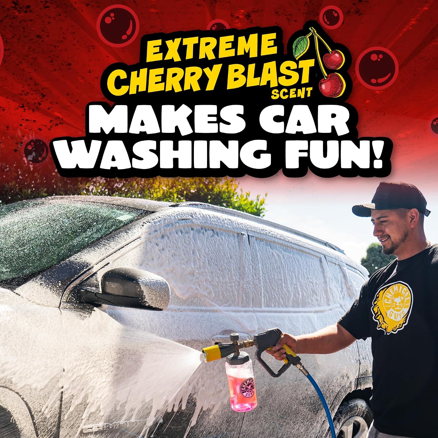 Maxi Suds II Foaming Car Wash Soap – High Foam Car Wash Soap, Cherry Scent Shampoo and Gloss Booster for Foam