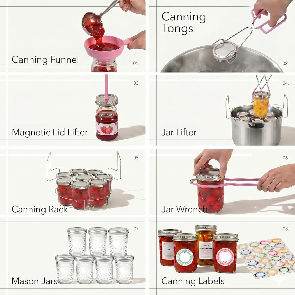 Canning Pot Water Bath Canner with Rack and Lid, 21.5 QT Stainless Steel